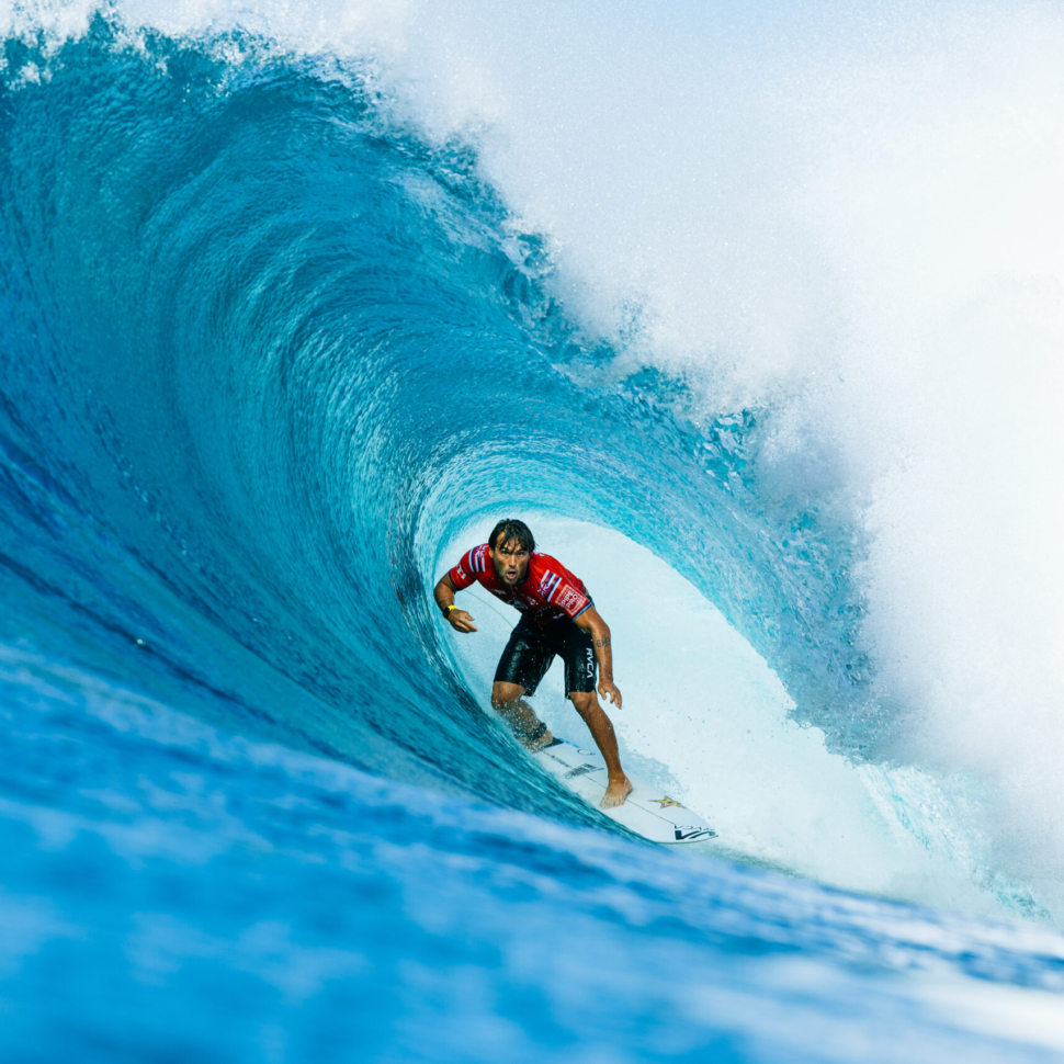 OʻAHU, HAWAII - FEBRUARY 8: Barron Mamiya of Hawaii surfs in the Final at the Lexus Pipe Pro on February 8, 2025, at Oʻahu, Hawaii. (Photo by Brent Bielmann/World Surf League)