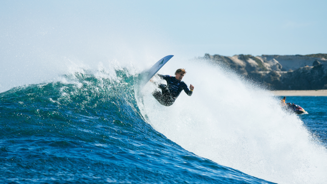 MARGARET RIVER, WESTERN AUSTRALIA, AUSTRALIA - APRIL 16: Matthew McGillivray of South Africa surfs in Heat 4 of the Elimination Round at the Western Australia Margaret River Pro on April 16, 2024 at Margaret River, Western Australia, Australia. (Photo by Aaron Hughes/World Surf League)